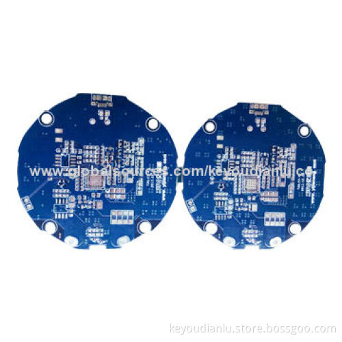 FR4 Material LED PCB with Round Shape, Blue soldermask